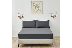 VICTORIA & CARTER Small Double Fitted Sheet (30cm) - 4ft Ultra Soft Microfibre Bed Sheets, Breathable, Shrink and Fade Resistant, Easy Care for Small Double Beds (Small Double/4ft, Charcoal Grey)