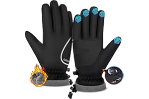 GoSkala Gants Vélo Hiver Homme, Gants Thermiques Femme [Tous Doigts Tactile & Anti-Vent/Anti-Dérapant] | Gants Running pour Outdoor (Travail, Cyclisme, Conduite, Ski)