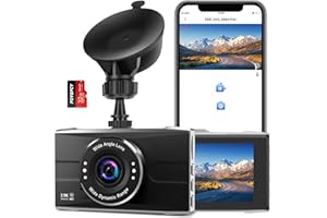POYBPCY WiFi Dashcam Auto,APP Autokamera Mit SD Karte,2.5K QHD,Nachtsicht,WDR,170°Weitwinkel,APP Steuerung,Parküberwachung,G-Sensor, Loop-Aufnahme