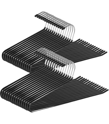 80x broekhanger antislip, metaal, ruimtebespared, 35 cm, kledinghangers voor broeken, zwart