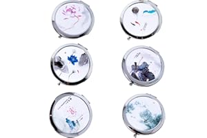 Eabdice 6 Pezzi Compact Rotonda Specchio, Specchio da Viaggio, Specchio per Il Trucco Compatto, Adatto per Regali di Anniversario di Matrimonio di Compleanno