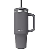 Contigo Unisex Adult Streeterville Insulated Water Bottle with Tumbler Straw, 1.2L, Anthracite