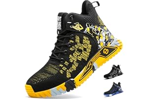 COOU Obuwie ochronne dla mężczyzn i kobiet wysokie buty ochronne antypoślizgowe buty robocze ze stalowym noskiem ochrona