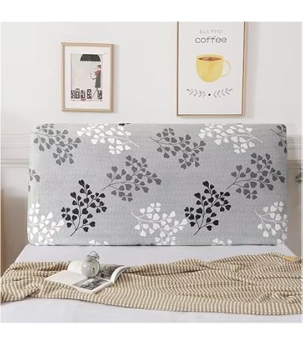 FANSU Copertura Elastica Per Testiera Letto Con Stampa Coniglio - Antipolvere, In Poliestere, Adattabile A Letti Singoli E Matrimoniali (220cm)