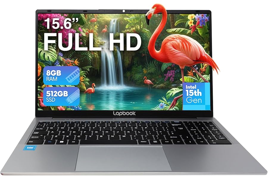 15.6" Full HD Windows 11 Laptop (Dec 2025 Release) - Intel 15th Gen, 8GB RAM 512GB M.2 SSD, Windows 11 Home, Dual-Band WiFi, Integrated Webcam - S15 N6 Quad-Core, 15 Inch Lightweight Laptop