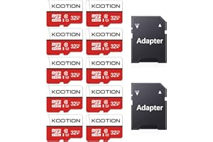 KOOTION 10 Pezzi 32GB Scheda di Memoria Micro SD U1 A1 4K Scheda MicroSDXC 32 Giga Classe 10 UHS-I Scheda SD Memory Card 32G Alta Velocità Fino a 100MB/s, Micro SD Card per Telefono,Videocamera,Gopro
