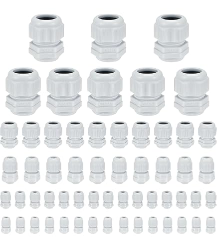 Lot De 3 Réducteurs Presse-Étoupes M50/M32 Kalitec G6503200 - Adaptateur Filetage Plastique Gris Clair IP68