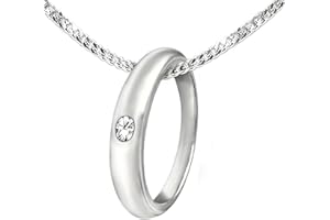 CLEVER SCHMUCK Set Silberner Taufring schlicht mit Zirkonia weiß und Kette Panzer 36 cm Sterling Silber 925 für Mädchen oder Jungen im Taufe Etui weiß