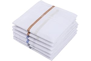 Namaste Trends Men's Handkerchiefs 100% Soft Cotton Pocket Square Hankies 6 Pack