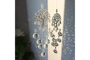OPAHUTER Albero Della Vita Acchiappasole Cristallo, Cristalli per Finestre Appendere, Prismi Arcobaleno Cristalli Pendenti Prismi Cristallo Decorazione, Regali per Mamma, Insegnante, Ragazze, Donne