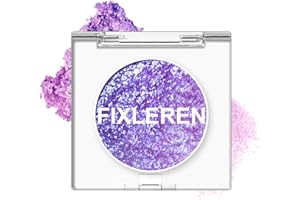 Fixleren Palette de Fards à Paupières Caméléon à Paillettes, Fard à Paupières Haute Brillance, Fard à Paupières Multicolore à Paillettes Holographiques Longue Durée de Couleur Métallique. (Violet)