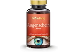 Dr. Peter Hartig Augenschein Forte, Augenvitamine A B2 C, Lutein, Zeaxanthin, Beta-Carotin, Vitamine, 180 Kapseln 6-Monats-Vorrat, Lactose- Gluten- Hefefrei