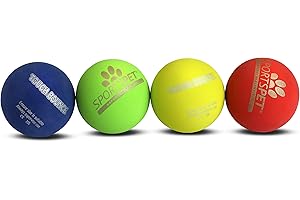 SPORTSPET Tough Bounce Smoothie Balls aus natürlichem Kautschuk für Hunde (Ø 65mm) (4er Pack) (4er-Pack – Colourway 2)