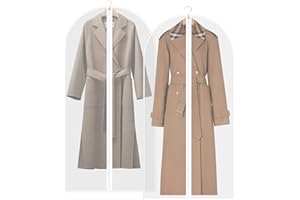 GAOMOENY 2 szt. Pyłoszczelne pokrowiec na ubranie, 140 cm x 60 cm pokrowce do szafy z zamkiem błyskawicznym, wodoodporną torbę na ubranie