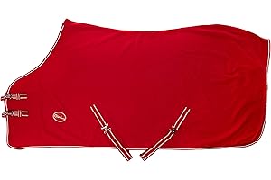Cwell Equine NEW HORSE COB PONY SHETLAND MINI RED SHOW TRAVEL FLEECE RUG 3'6"-6'9" stable cooler choice of Sizes (5'3")