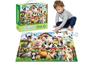 BenBen Große Bodenpuzzle ab 3 4 Jahre, XXL Puzzle für Kinder 48 Teile, 90 x 60cm, Geschenk für Jungen und Mädchen, Kinderpuzzle Bauernhof