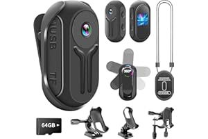NNYYMH 1080P Action Kamera mit 64 GB Karte, Sport Actionkameras, Action Cam mit WLAN, Mini Bodycam Körperkamera mit magnetischem Rückenclip, POV Kamera für Radfahren, Vlogging und Reisen