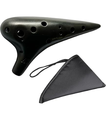 Ocarina De Cerámica 12 Agujeros En Do Alto - Diseño 'Rhythm Of Wind' Con Efecto Grieta De Hielo