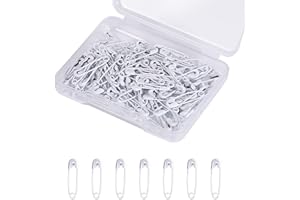 AIEX 120 Piezas Imperdibles, 19mm Mini Imperdibles de Seguridad Pequeño para Ropa Imperdible de Metal para Ropa Costura Manualidades Fabricación de Joyas (Blanco)