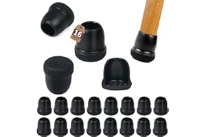 Feligio 16pz Gommini per Sedie, 19-25 mm Tappi per Sedie Silicone(Nero), Feltrini per Sedie Rotondi per Mobili, Sgabelli, Tavoli, Divani