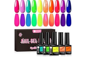 ‎UR SUGAR UR SUGAR UV Nail Polish Neon Shellac Nail Polish Neon Gel Nail Polish UV Colour Gel Nails Set Starter Sets for Nail Studio Nail with Gift Box Manicure Set