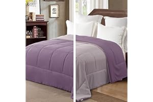 Exclusivo Mezcla Duvet 4-Seasons Quilt in 135 x 200 cm, Warm and Light Sleeping Blanket without Cover, Lavender / Lilac Ash