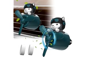 Usper Ambientador para coche con forma de oso, para aromaterapia, difusor de aire giratorio, hélice, salida de aire, ornamento, accesorios para coche, osito piloto perfumado para coches