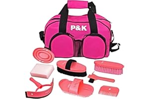 ‎P & K P & K Pferdepflege-Set Werkzeugset Pferd Putzset in Pink in praktischer Tasche-für die optimale Pflege Ihres Pferdes – Werkzeugset für Pferde, Putzset, Geschenkideen