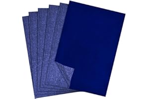 QIANFENSHI 50Pcs Papier Carbone,Graphite Transfert Papier,Papier Calque,Papier de Copie Carbone Réutilisable,Calque Graphite A4,Pour Papier, Bois, Toile, Céramique, Métal et Loisirs Créatifs,21x29.7cm (Bleu)