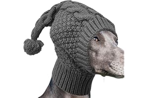 Qkbuza Dog Knitted Hat,Fall Winter Warm Hat for Dog - Puppy Cozy Hood with Earmuff Cute Pet Apparel Neck and Head Protector for Small, Medium, Large Dogs
