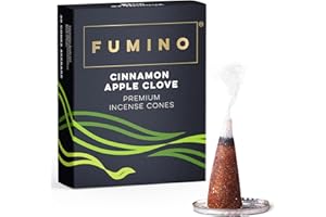 ‎FUMINO Fumino Räucherkegel mit frischem Duft Zimt-Apfel-Nelke – 1 Box à 20 Kegel Masala Agarbatti Räucherkerzen Klein - Duft für Entspannung, Meditation, Linderung bei Stress und Angstzuständen