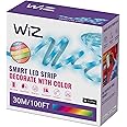 WiZ Smart RGB LED Strip Light, 30 m Cut to Fit, 16 Million Colors, Dynamic Scenes, Wi-Fi, Voice/App Control, Works with Google Home, Alexa and HomeKit, LED Lights for Bedroom, Kitchen, Living Room