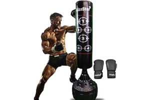GizaStar Free Standing Punching Bag – Heavy Duty Boxing Bag for Kickboxing, MMA, Muay Thai, Martial Arts Training, Durable Pedestal Stand for Indoor & Outdoor Use