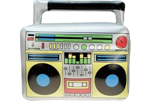 COSTUMED Aufblasbarer Ghettoblaster ca 45 x 42 cm - 80er 90er Fasching & Karneval - Outfit Party Accessoires Kostüm - Bad Taste Assi Retro - Hip Hop Radio Walkman