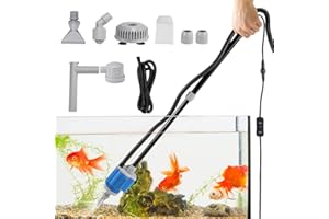 Weigudoc 6 en 1 Aspirateur Aquarium Electrique, Kit de Nettoyage de Gravier, Réservoir à Poisson Changeur d'eau Filtre pour Changement d'eau et Lavage Sable