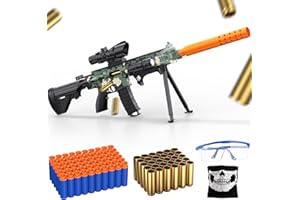 DEMOLIKE Toy Gun with Shell Ejecting, Toy Foam Blasters Guns with Soft Bullets 2 Magazines, Scope, Toys for Outdoor Activity, Tactical Face Towel, JungleClaw Theme
