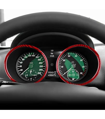 KUNGKIC Für Mercedes-Benz SLK R171 2004 2005 2006 2007 2008 2009 2010 Kohlefaser Auto Zentralsteuerung Luftauslassrahmen Entlüftung Panel Aufkleber Zubehör,Geschenk (Schwarz