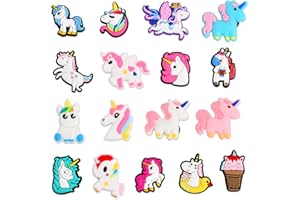 FESSOSKO 17 Stücke Schuh Charms für Croc Charms, Clog Dekoration Cartoon PVC Anime Schuhanstecker Zubehör für Crocs, Niedlich Schuhanhänger für Jungen Mädchen Party Favors