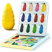 Crayons De Cire Lavables – 12 Couleurs – Blocs De Cire D’abeille Pour Enfants – Peinture Non Toxique, Lavables Sur Vêtements Et Murs