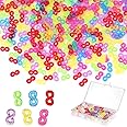 PATPAT® Rubber Bracelet Connector Hooks 500Pcs S Connector Clips Color Plastic Rubber Bracelet Hooks for Loom Band Making,DIY Making,Crafting