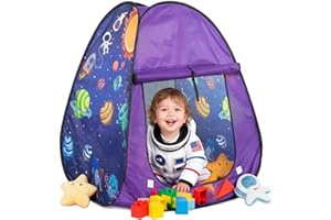 FUNNYHOMESTYLE Kids Play Tent, Pop Up Tent for Toddlers, Portable Baby Ball Pit with Storage Bag, Children Safe Zone for Indoor Outdoor, Christmas Birthday Toys Gifts Playhouse for Boys Girls (Space)