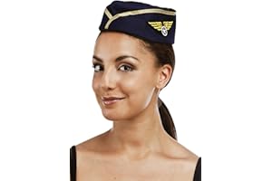 P'TIT CLOWN Chapeau Calot d'Hôtesse de l'air Femme bleu marine PtitClown