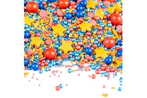 ‎SUPER STREUSEL Super Streusel Superheld (90g) | Zuckerstreusel für Kuchen Kekse Torte uvm. | Alle Zutaten aus der EU | Streuselmix aus Hamburg bekannt aus TV & Print | Ohne AZO-Farbstoffe (90g)