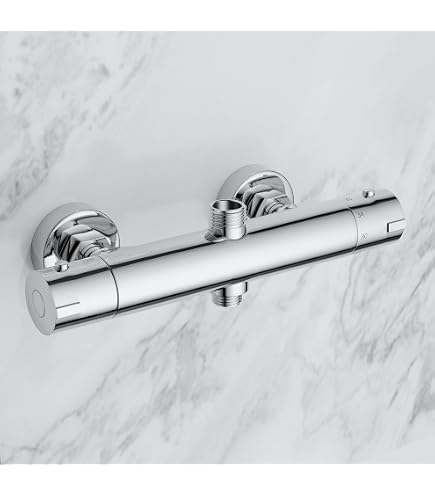 Roca Thermostatischer Duschmischer T-500 – Chrom, Ohne Zubehör, Wasser- Und Energiesparend, Für Die Wandmontage
