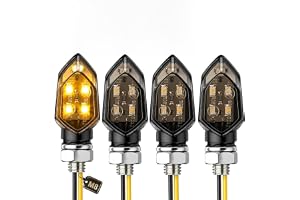 EXLECO 4 st LED-blinkers för motorcykel, 12 V DC, mikroblinkers, M8, universal SMD, mini-blinkers, bakre blinkersljus, sidobl