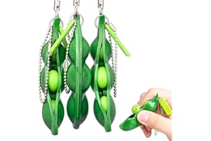 Rmeet Portachiavi Antistress,3 Pack Spremere Fagiolo Agitarsi Giocattoli Squishy Soybean Pendente Squeeze-a-Bean Fidget Bean Toy per Ridurre Ansia e Stress