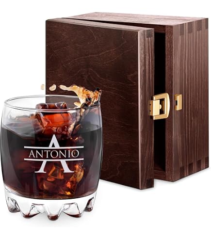 Maverton Bicchiere Per Whiskey 310 Ml - In Vetro - Perfetto Per Bourbon E Drink - Incisione Personalizzata - Idea Compleanno O Onomastico Per Uomo - Bicchiere Personalizzato - Regalo Di Natale - Nome - 2
