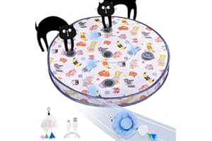 GoldenSun Katzenspielzeug, Bewegungs-Zwitscher-aktivierter Beweglicher Ball, Matten-Mäusefangspiel Blau, 5-Loch-Versteckspiel für Katzen im Innenbereich