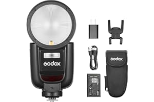 Godox V1Pro-S Flash pour Sony, avec Flash Détachable SU-1, V1 Pro-S Flash Charge par Type-C, 1/8000s HSS TTL Speedlight 2.4G sans Fil pour Photographie/Mariage/Paysage