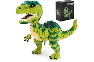 CSNRHG Tyrannosaurus Rex - Lot de 1457 blocs de construction - Vélociraptor - Décoration - Micro mini blocs - Jouet d'anniversaire ou de vacances - Cadeaux pour enfants de 6 ans et plus - Adultes et